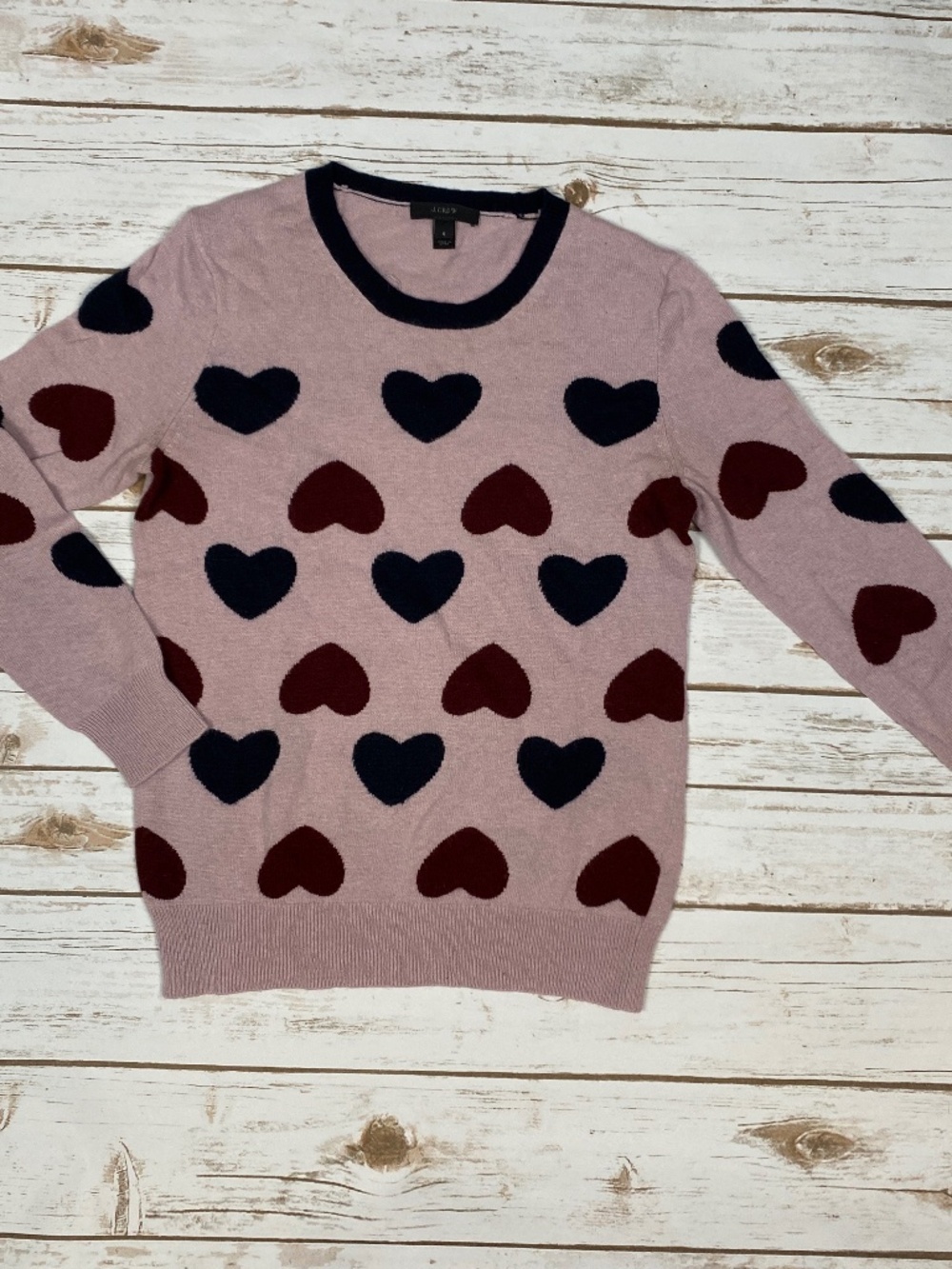 J.Crew Heart Wool Sweater Size S